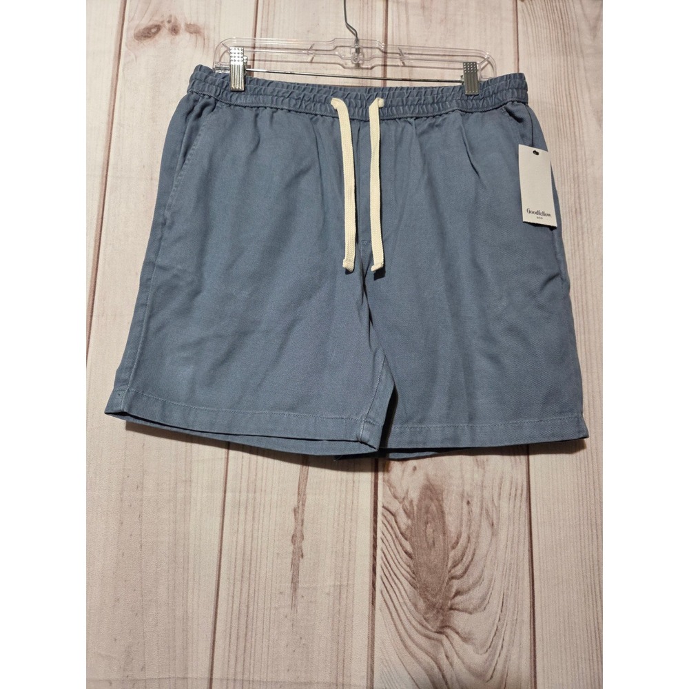 Goodfellow & Co Mens Vintage Shorts Blue Elastic Drawstring Waist Size M‎ NEW